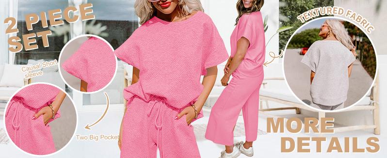 FISOEW Womens 2 Piece Outfits Sweatsuit Long/Short Sleeve Tops and Drawstring Waist Cropped Wide Leg Pants Loungewear Sets viral knit Jean Shirt matching sets women Matching Tracksuits Womenswear Soft,Valentine's Day Gift Recommendations FISOEW Womens 2 Piece Outfits Sweatsuit Long/Short Sleeve Tops and Drawstring Waist Cropped Wide Leg Pants Loungewear Sets viral knit Jean Shirt matching sets women Matching Tracksuits Womenswear Soft,Valentine's Day Gift Recommendations