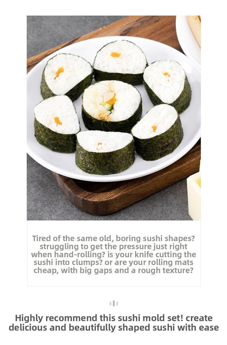 Sushi Mold Household Sushi Tool Set with Seaweed Rice Roll Maker and Nori Complete Kit for Easy Home Cooking