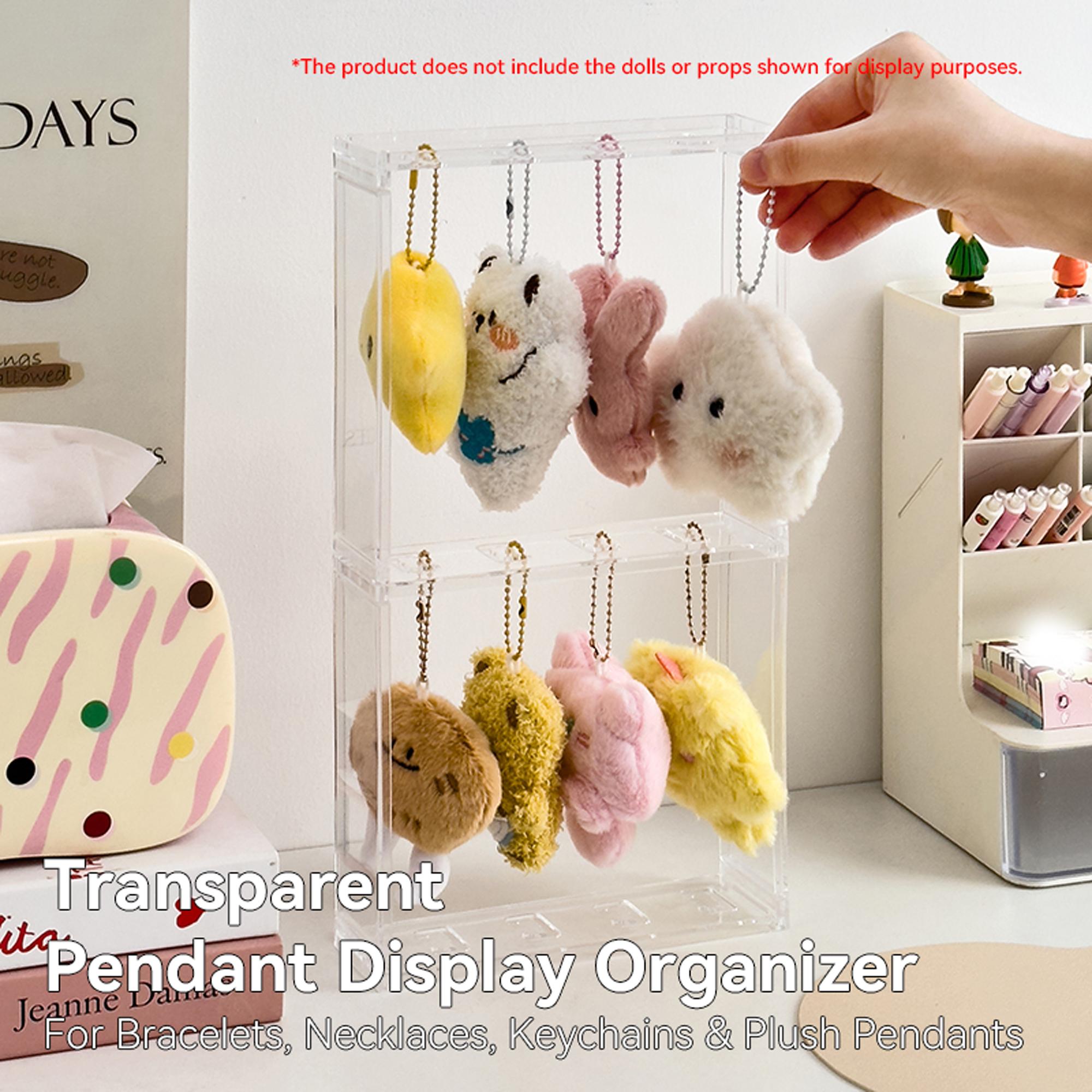 Transparent Hanging Display Rack for Bracelets, Necklaces, Keychains, Plush Hang Tags, Storage Organizer, Jewelry Holder, Acrylic Display Rack