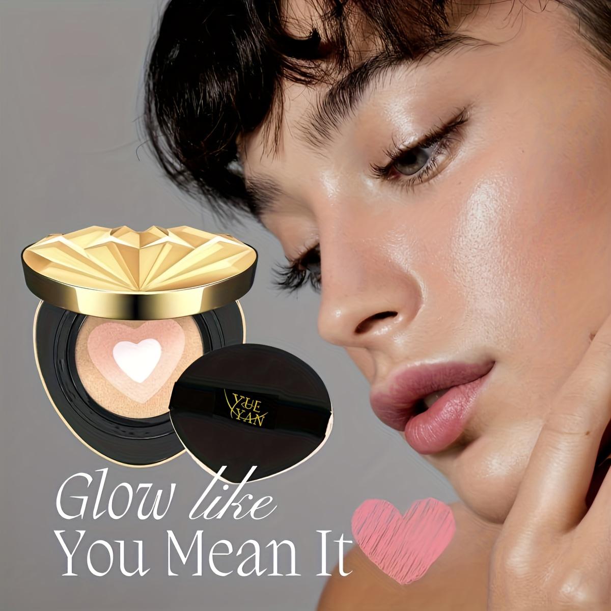 Korean Beauty Cushion Foundation - Natural Coverage, Dewy Finish, Medium Beige, Cream Formula, Long-Lasting Moisturizing, Includes Refill, for Daily Work & Holiday Gifts