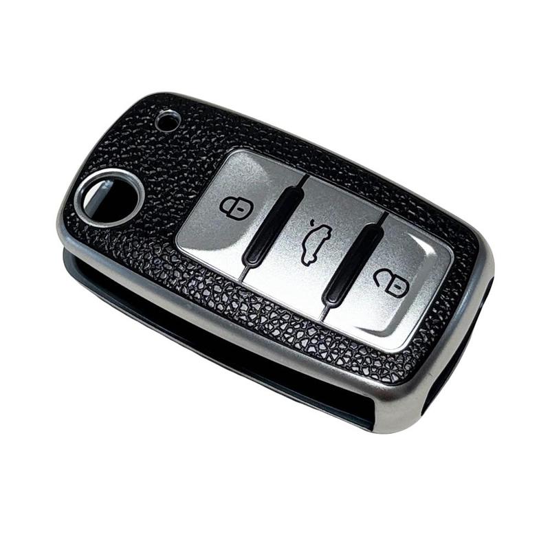 for Volkswagen Key Protection Cover Key Case Key Fob Protector Soft Durable Tpu Material 360 Degree Protection for Jetta Golf Polo Mk6 Passat Tiguan Beetle 3 Buttons