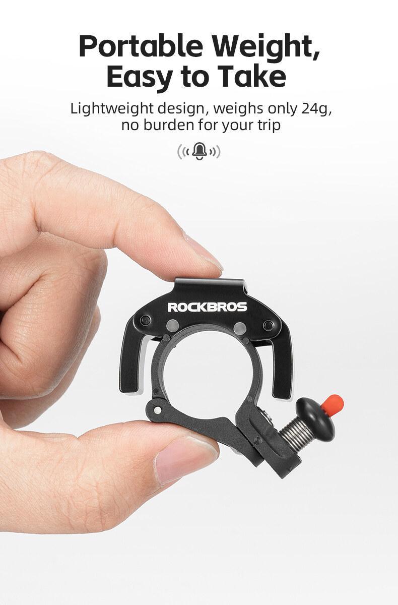ROCKBROS Bike Bells Hidden MTB Bells Bicycle Bells for 22.2mm Handlebars, More Than 100dB, Clear & Long Sound Ringer