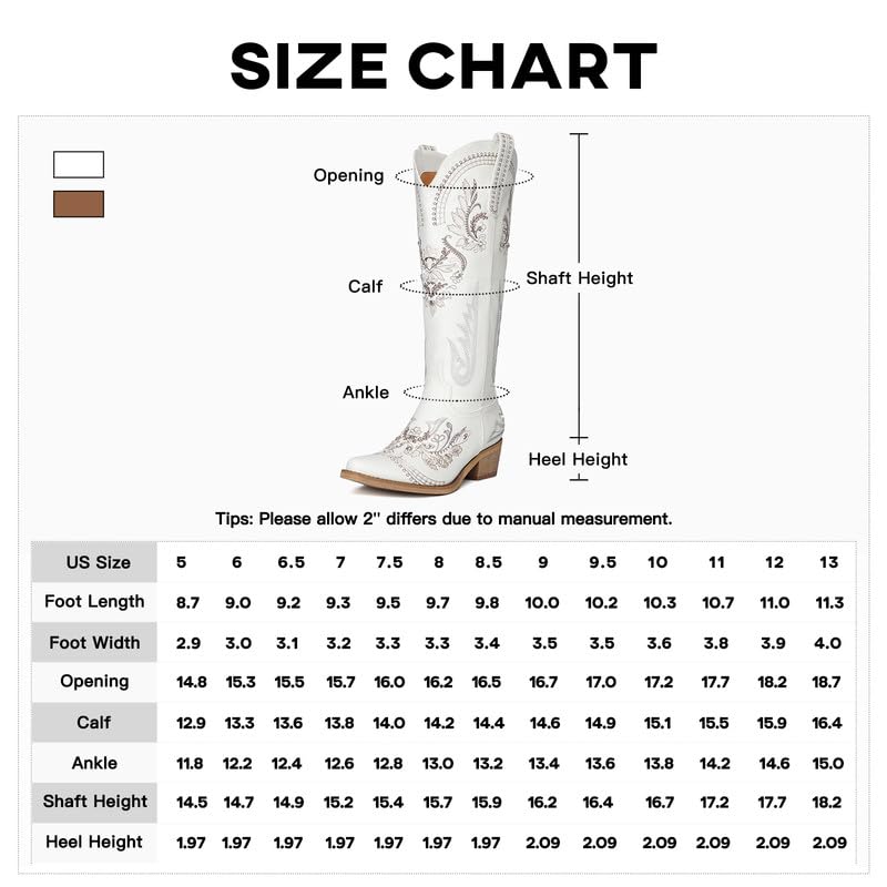 Fashion Cowboy Boots for Women - Wide Calf Sparkly Cowgirl Boots, Comfort Women's Knee High Rhinestone Boots, Glitter Sparkle Country Boots with Classic Embroidery, Pointed Toe Pull On Zipper for Festival Concert Outfits