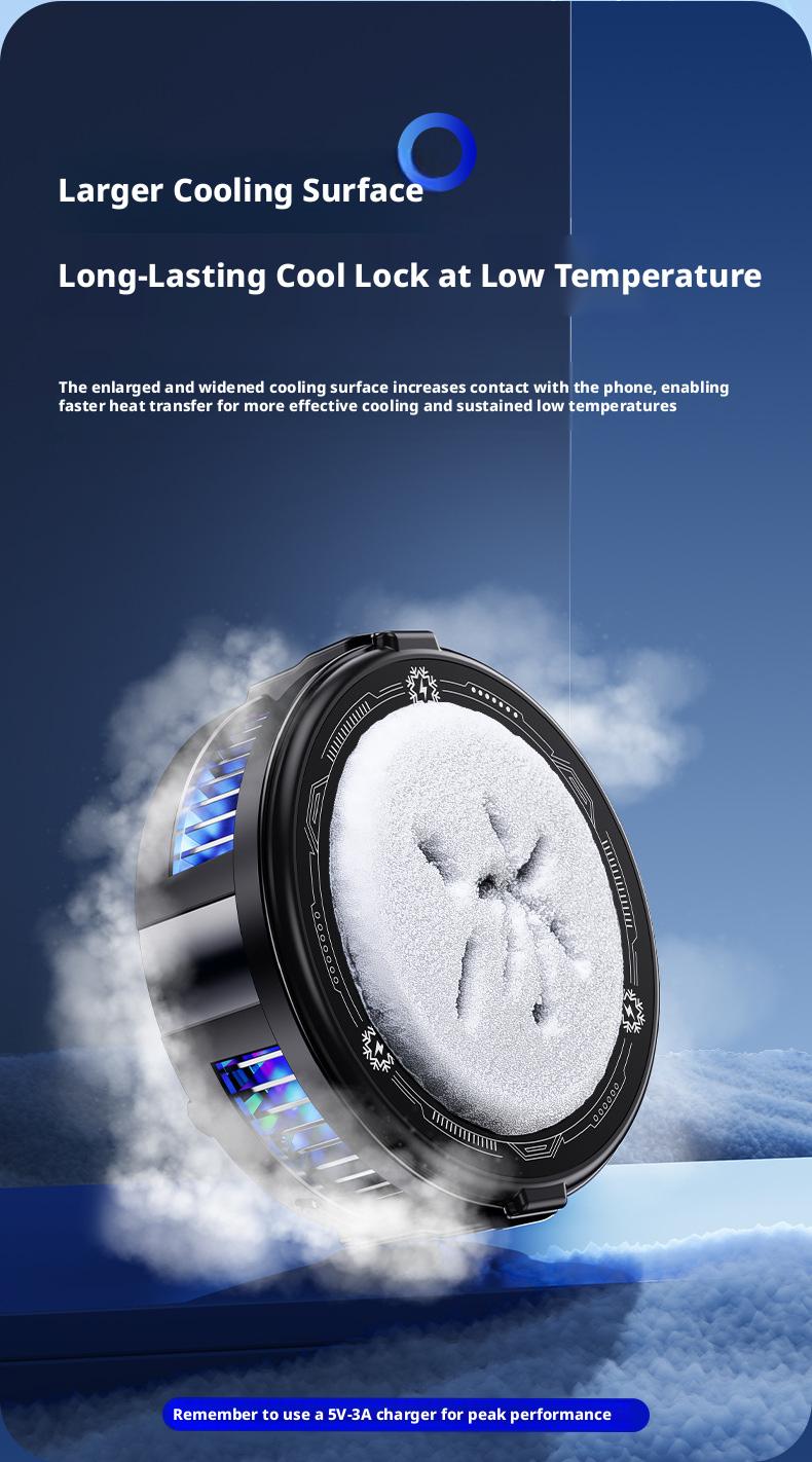 2026 New Magnetic Semiconductor Phone Cooler TL07 Frosty Digital Display Version Light-Off Cooling Artifact for Gaming & Hot Days