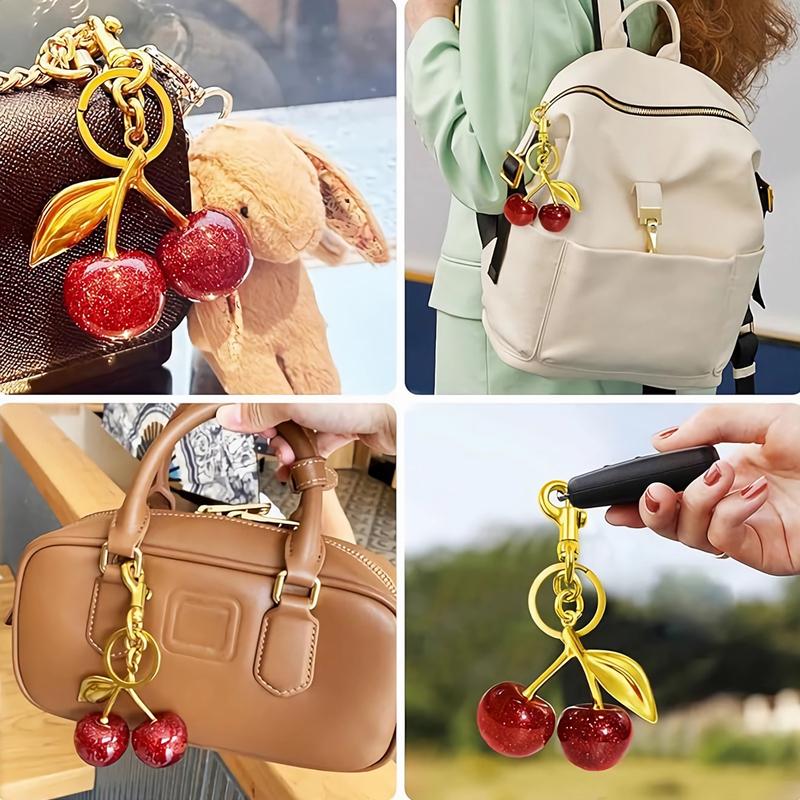 Cute Cherry Pendant Design Keychain, His and Hers Gifts, Fashionable Metal Keychain for Women & Men, Trendy All-match Keychain for Birthday Gift, Charms, Girlfriend Gifts, Trendy All-match & Exquisite Keychain for Birthday Gift