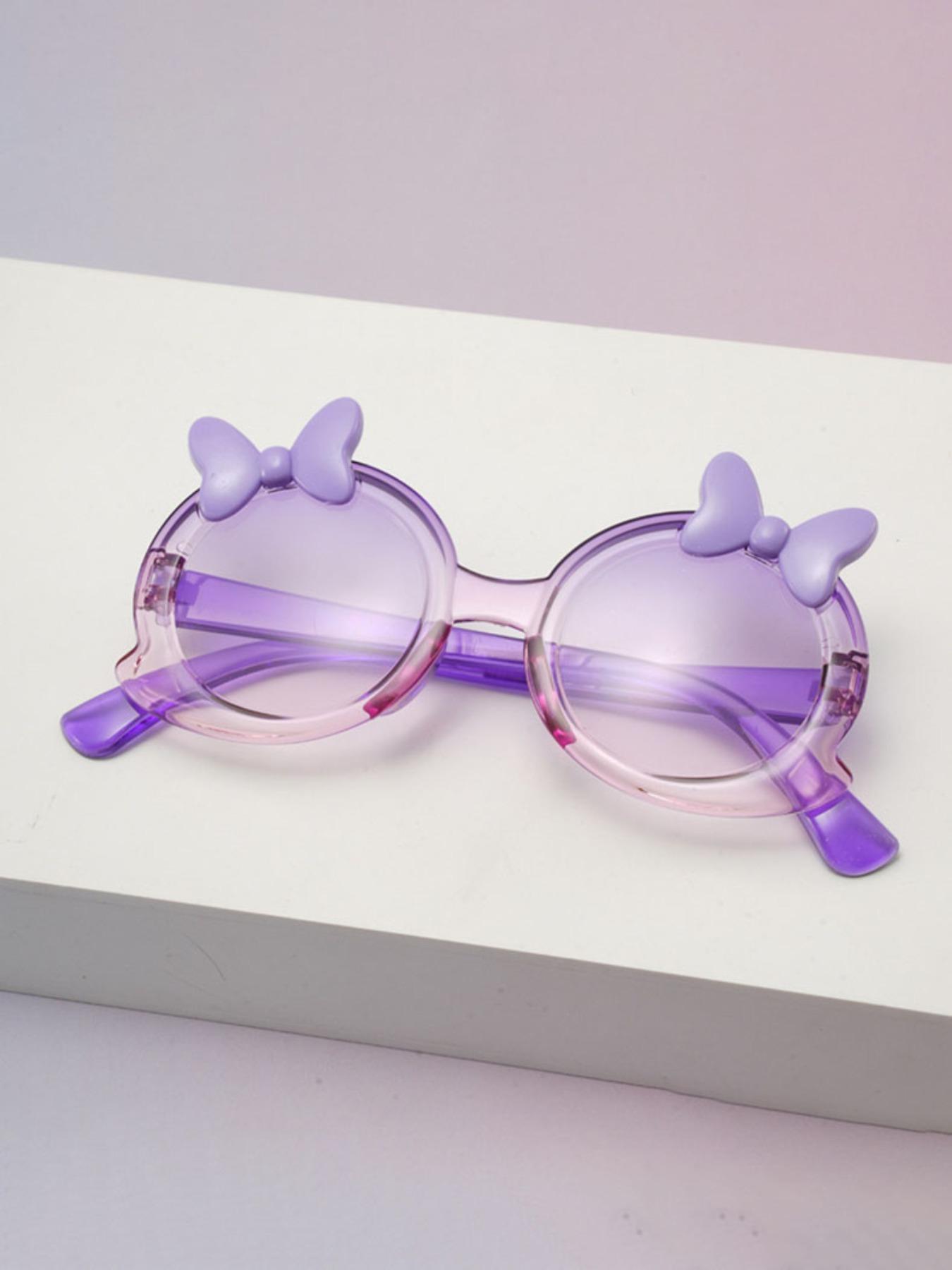 Women's Fashion Butterfly Knot Glasses, Round Frame, Gradient Colors, Multiple Color Options, Perfect for Parties, Travel, College