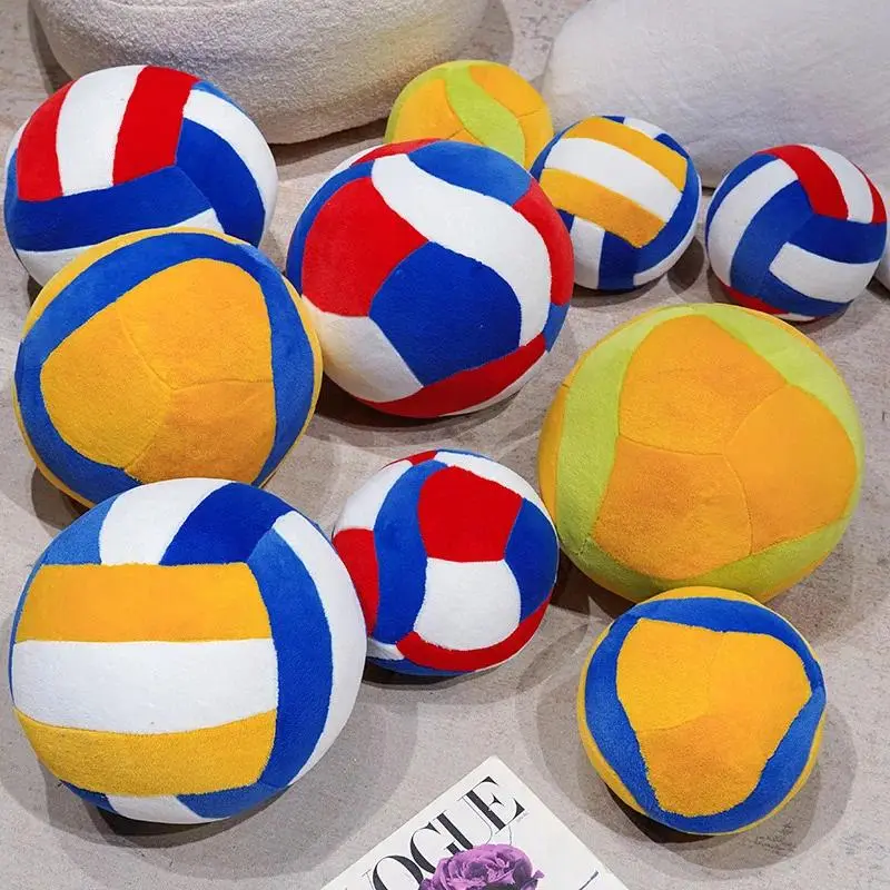 9/20/30cm Funny Sport Series Colorful Volleyball Football Plushie Toy Cute Volleyball Pillow for Home Decoration Sofa Cushion