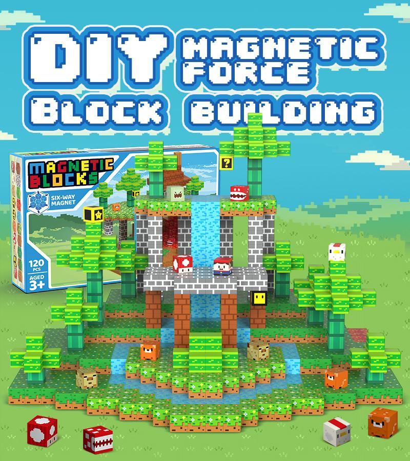 EFFUN 120/64PCS Magnetic Blocks Construction Set for Kids Ages 3+ Montessori Learning Toys Family Bonding Endless Possibilities Stress Relief Toys