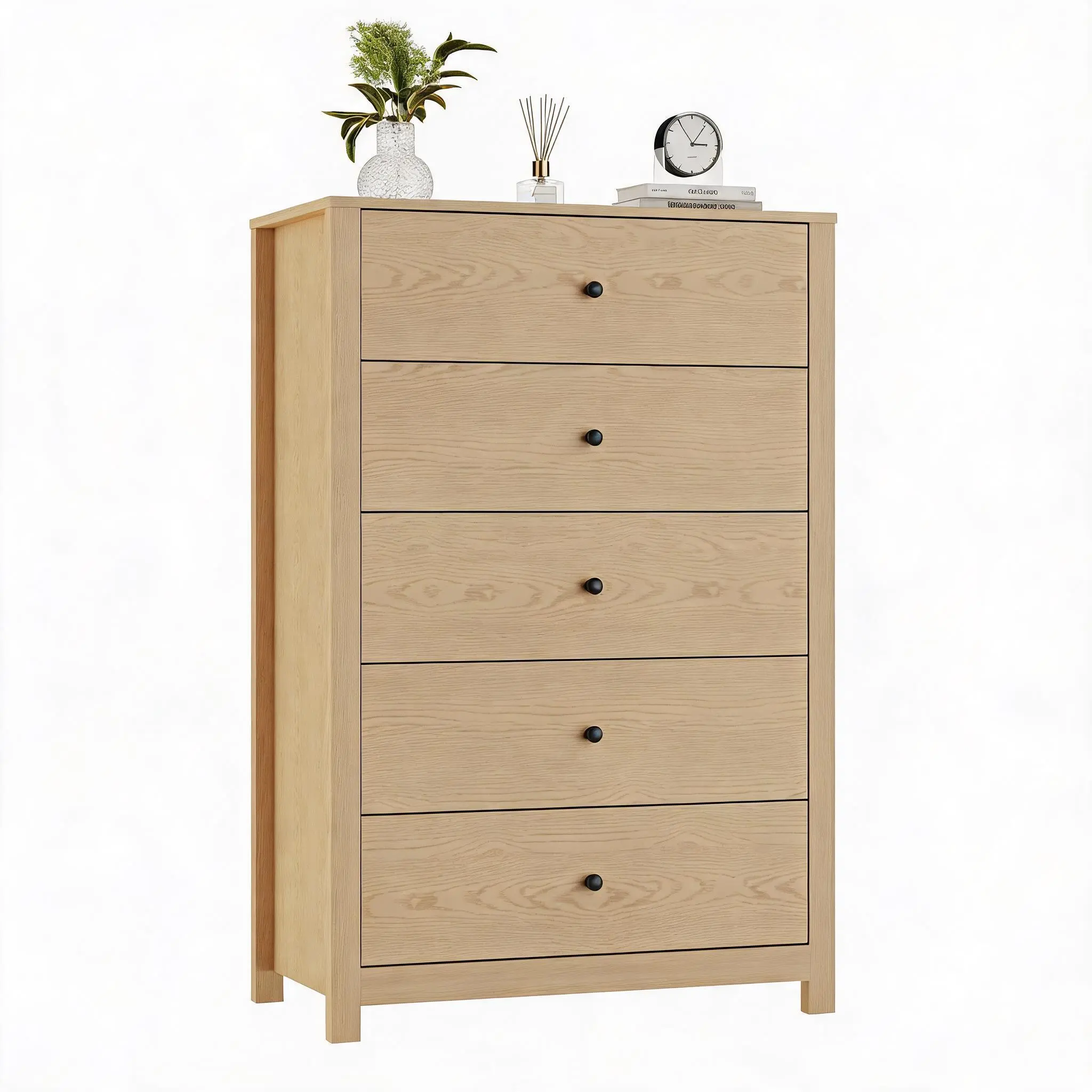 5 Drawer Dresser for Bedroom, Modern Tall Dresser Organizer with Storage Drawers, Wooden Chests of Drawers for Bedroom, Home Office
