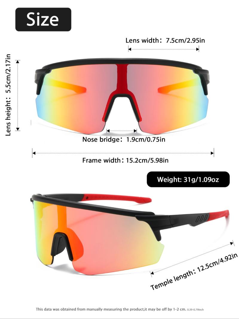 Men's Trendy Colorful Coated Cycling Running UV Protection Outdoor Windproof Sports Sunglasses, Stylish Eyewear for Active Lifestyle, Bike Accessories