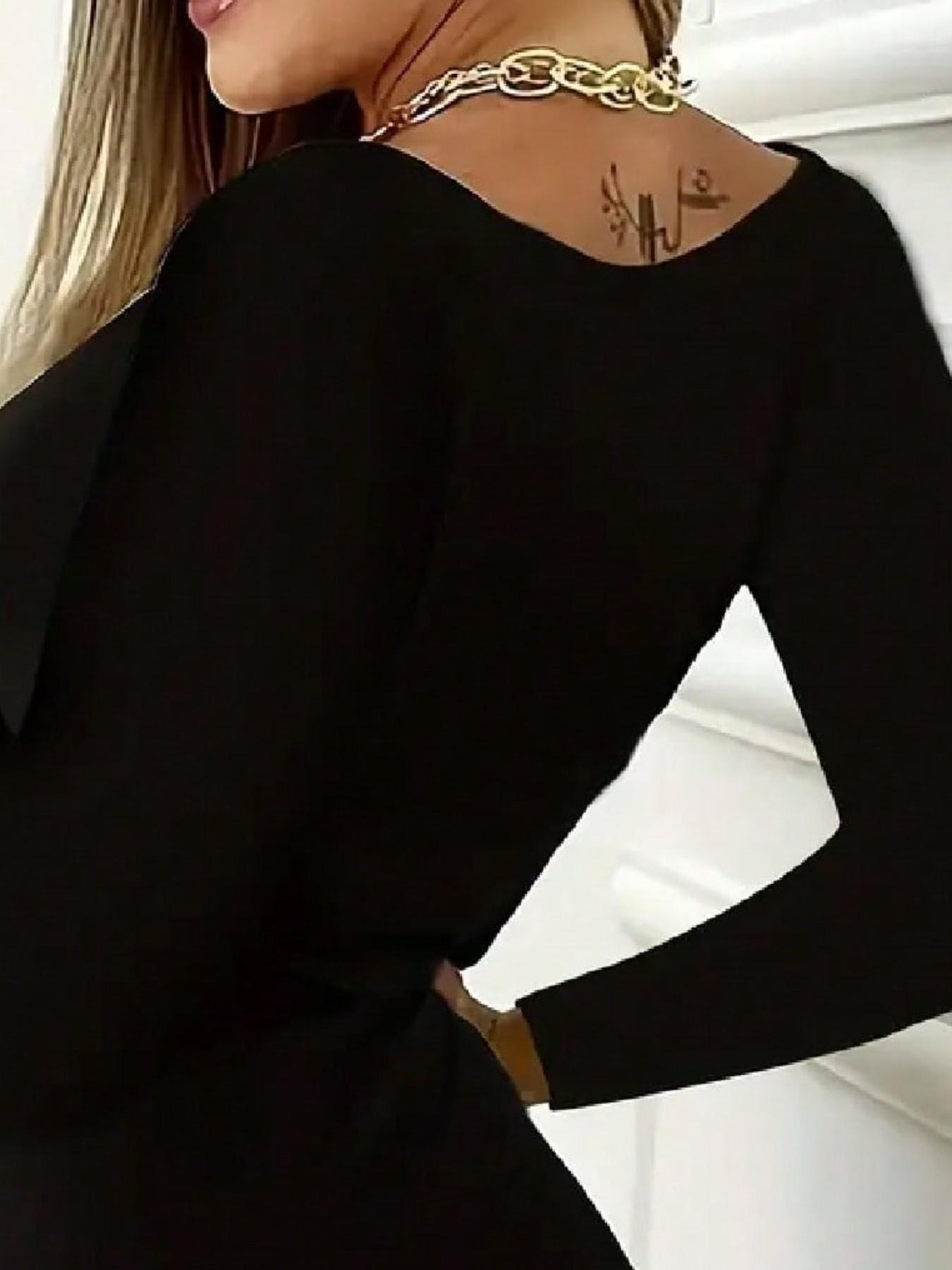 Sexy Dress for Beautiful Women, Show off Your Figure, All-Season Fashion, Letters Pattern, Pockets Design, Elegant and Stylish