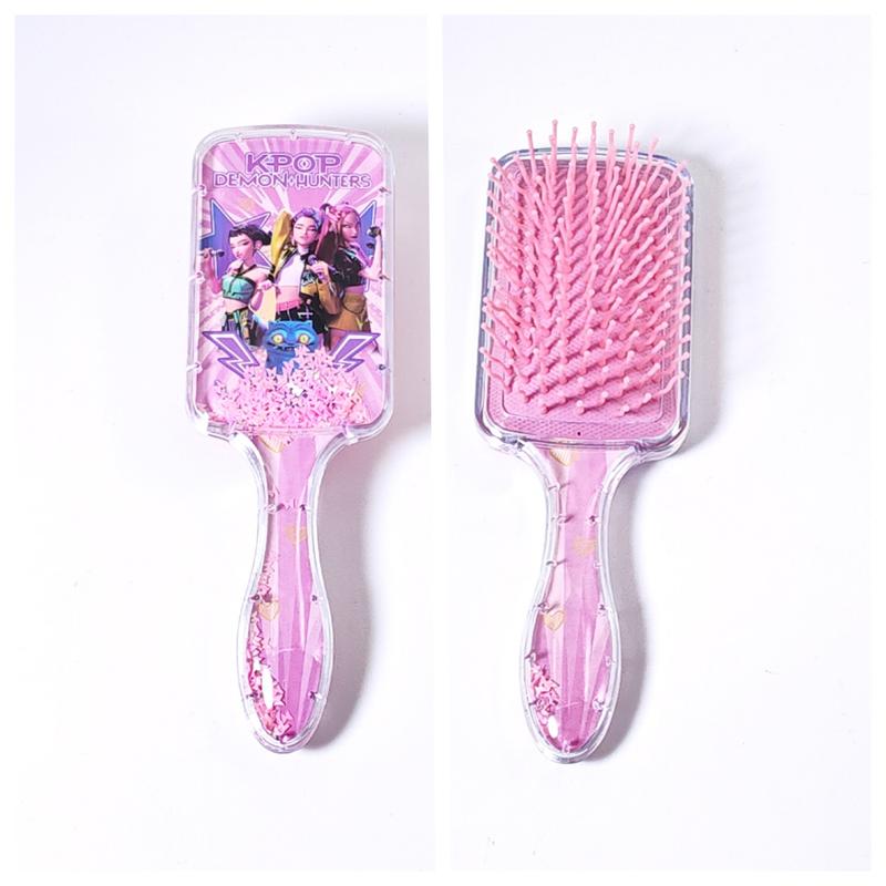 Kpop Demon Hunter Cushion Comb, High-Quality Long Handle Sofa Comb, Universal Styling Tool for Women, Cartoon Design, Hair Detangling Comb
