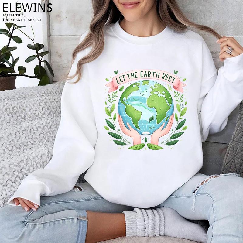 6 Pcs Earth Day Heat Transfer Vinyl Patches for DIY T Shirt Jeans Backpack Family Clothing Hats Crafts Decoration Iron on Stickers