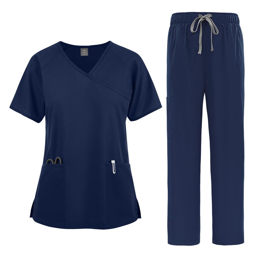 Mens Beauty Salon Postnatal Care Center Nanny Puppy Care Room Solid Color Overalls Pet Care Uniform Set Veterinary Work Clothes