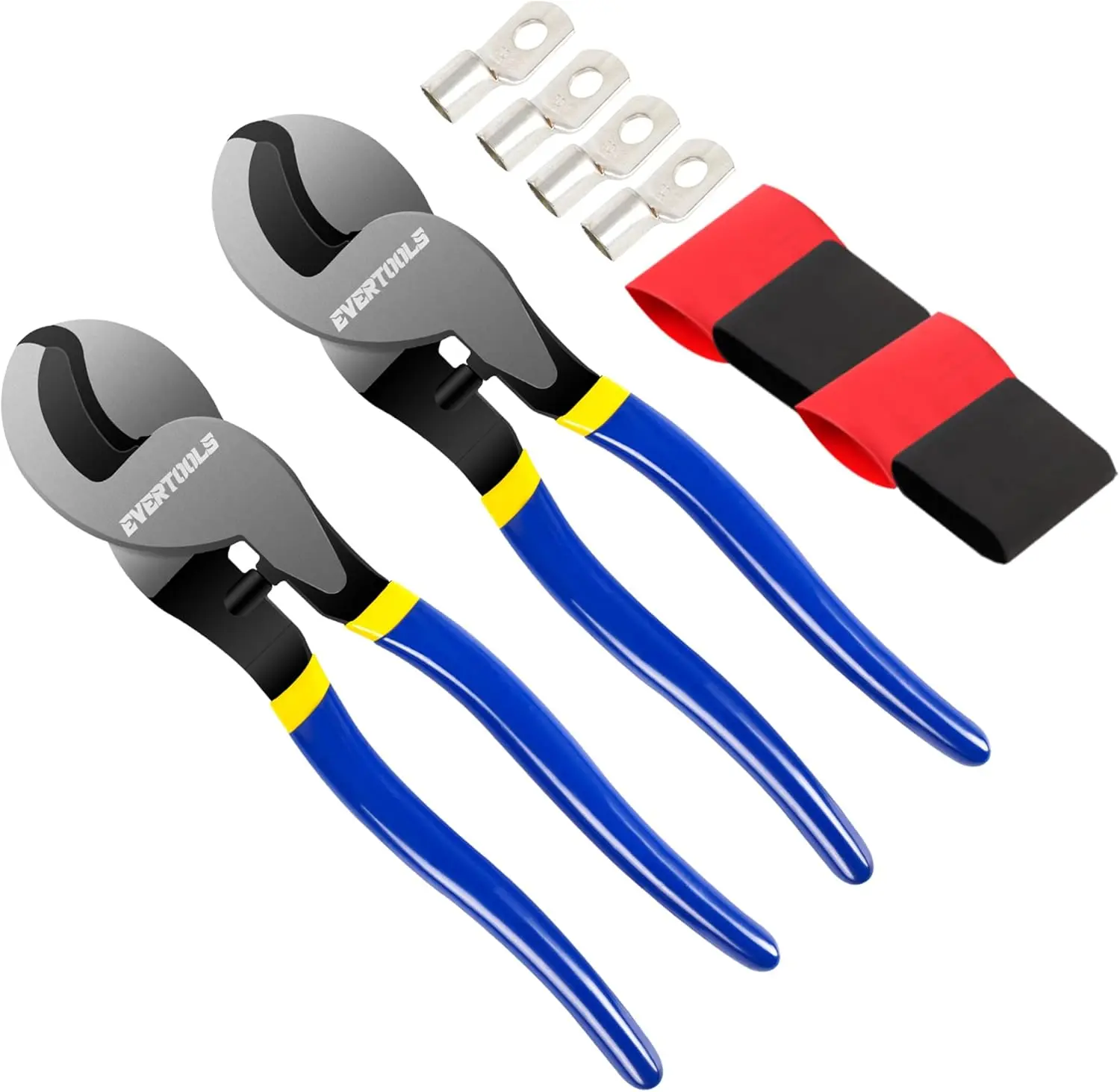 2-Pack Heavy Duty Cable Cutter, 10 inch High Leverage Wire Cutter for Battery Cable, Aluminum, Copper, and Communication Cable, Clean Cut Tool for Electrical, Telecom and Wiring Work