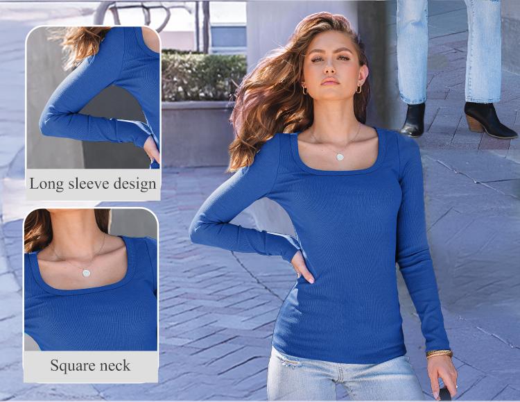 AUTOMET Womens 3 Pack  Ribbed Knit Long Sleeve Shirts Square Neck Tops Casual Basic Tees Crop Tops Fall Outfits Fashion Clothes Fallreshness SpringStatements