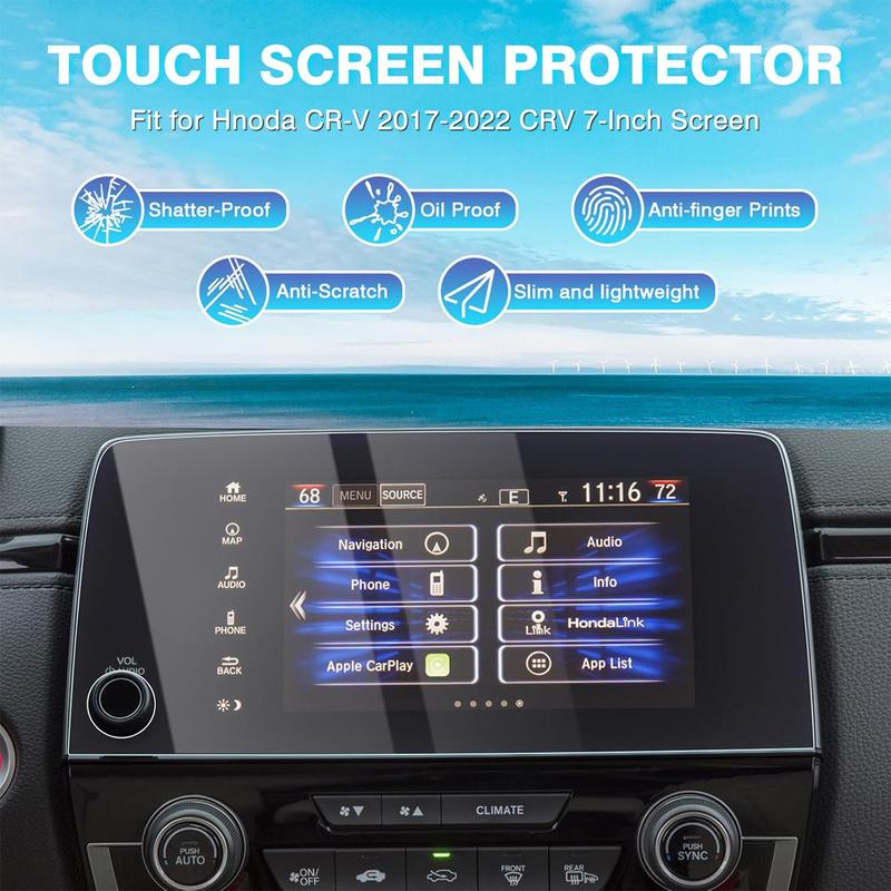 Canvcle 2017-2022 Honda CR-V CRV EX EX-L Touring 7-Inch Tempered Glass 9H Navigation Touchscreen Protector Film for Car Screen Protection & Smooth Touch