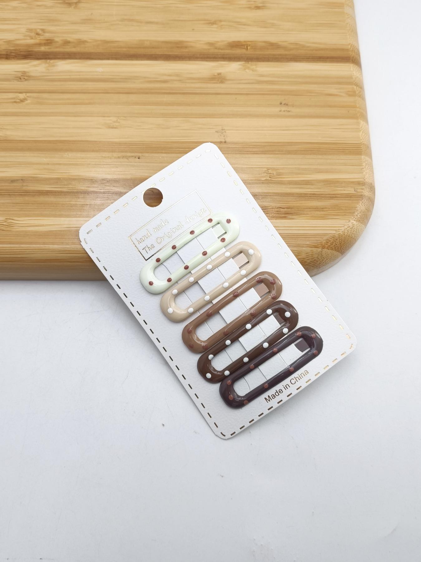 1 Pack of 5 Cute Floral Hair Clips, Small Metal Bb Clips, All Seasons Accessory, Perfect for Daily Use, Stylish and Practical