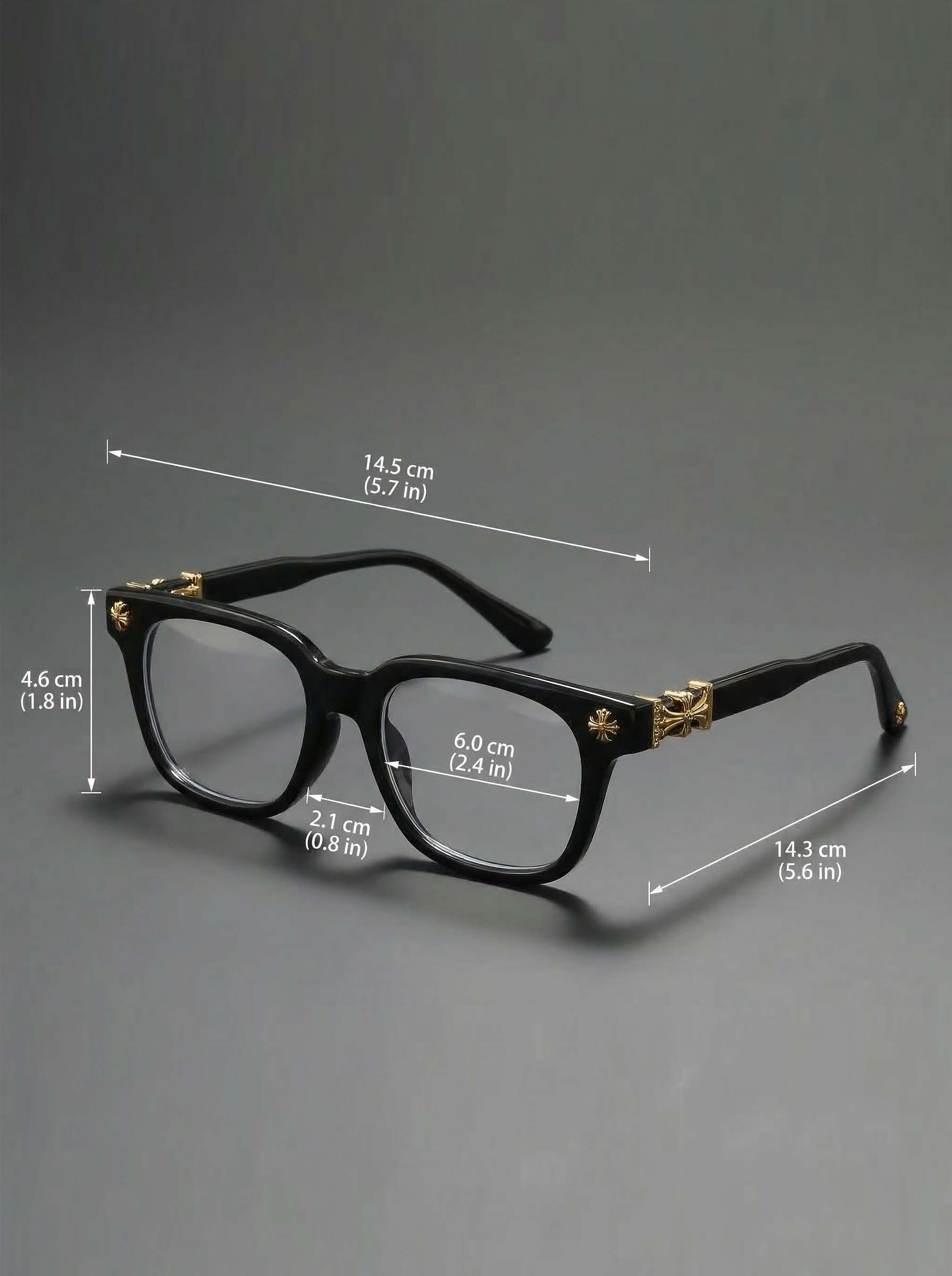 Fashion Square Flat Light Glasses, Unisex Anti-Blue Light, Cross Design, Simple Lightweight Daily Eyewear, Men and Women, Anti Bluelight Glasses