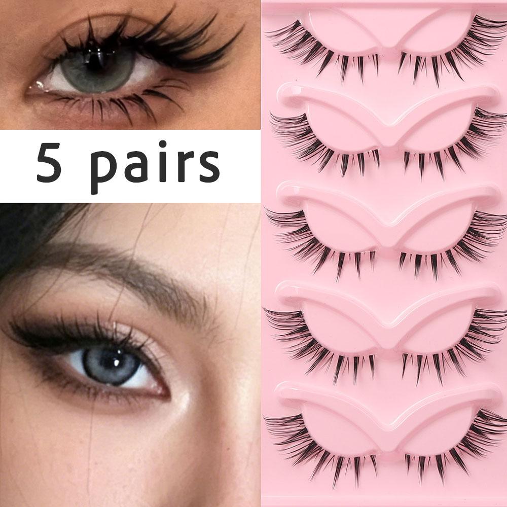 5 Pairs Long Lash False Eyelashes, Lightweight Soft Durable, Sexy Appeal, Suitable for Daily Use, Festive Parties