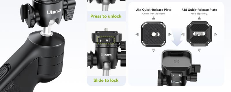 ULANZI One-Click Open Tabletop Tripod for Camera Mini Vlogging Tripod, Uka F38 Camera Quick Release System, Flexible Travel Tripod for Sony/Canon/Nikon/Fujifilm SLR DSLR Pocket Stand Shooting Selfie Video Vlog