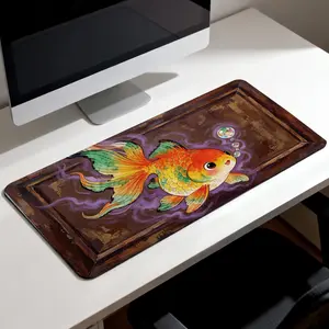 LIVEKEY Artistic Goldfish & Crystal Chandelier Mouse Pad  Extra Large 40x80cm Extended Gaming Mousepad  Non Slip Rubber Base  Stitched Edges for Smooth Tracking  Durable Desk Mat for Office PC Use summervibes