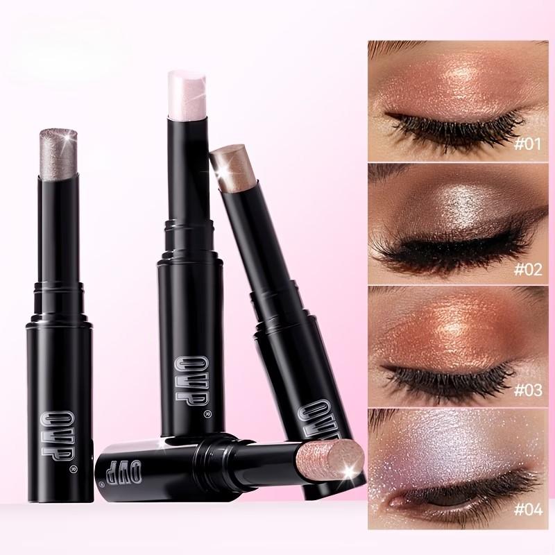 4 Colors Jelly Watery Eyeshadow Stick Set, Metallic Glitter Shimmer, Long Lasting Highly Pigmented Layerable Formula, Usable for Blush and Eyeliner, for Sparkling Eye Makeup and Facial Contouring, Ideal for Party and as Gift