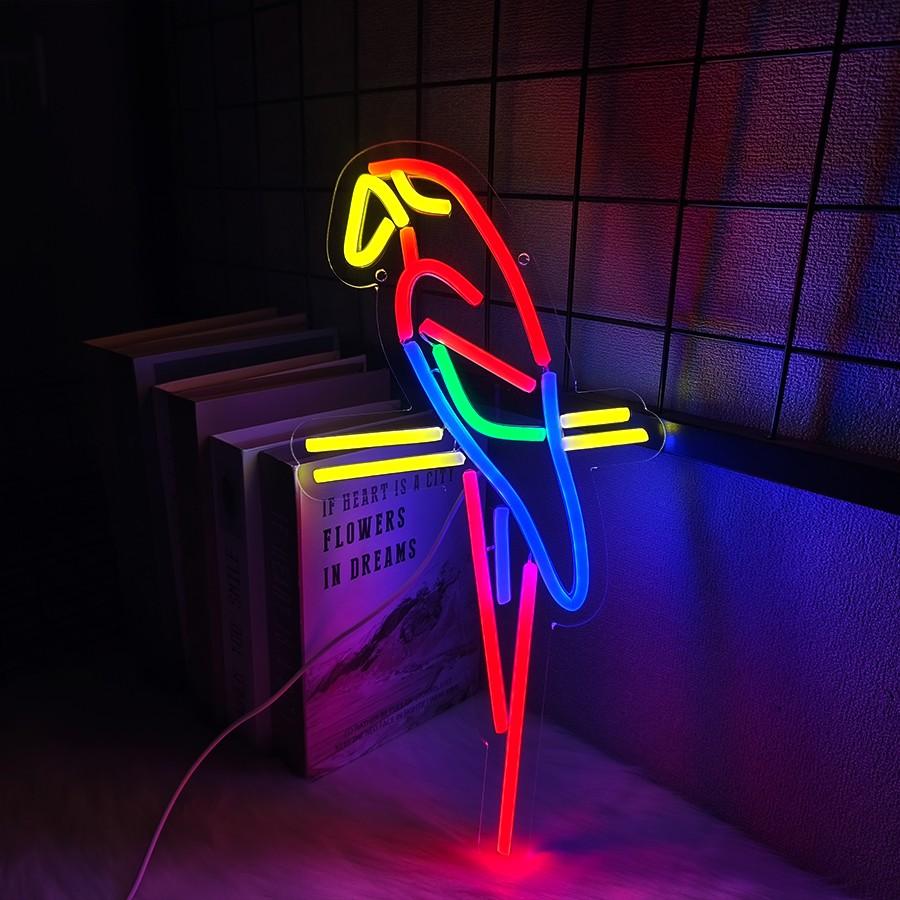 Parrot Neon Sign for Wall Decor LED Neon Light USB Powered Neon Art signs