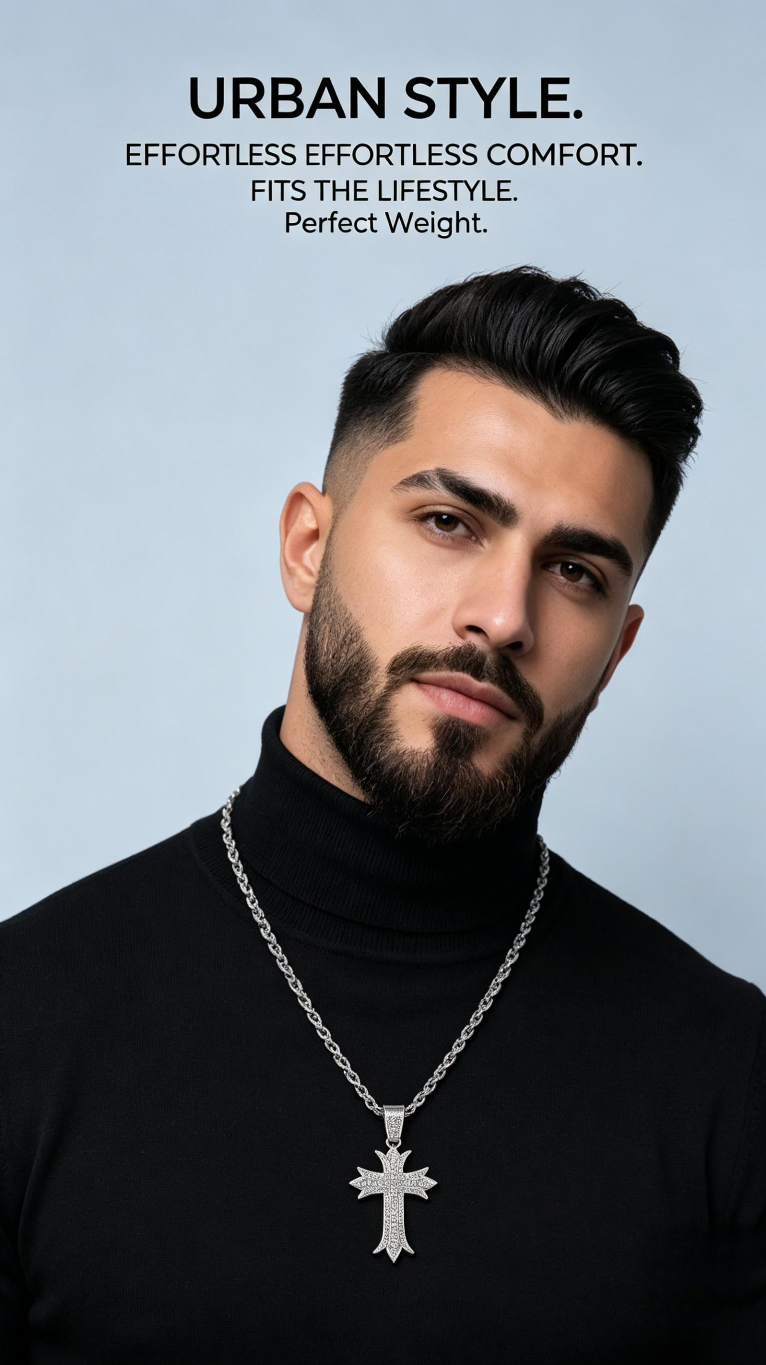 Durable Alloy Cross Pendant Necklace, Tarnish Resistant for Everyday Use