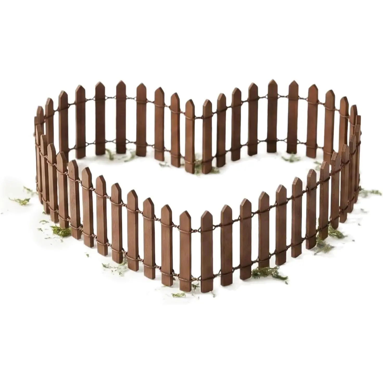 Fairy Garden Miniature Fence Accessories: Decorative Wooden Picket Fence | Indoor & Outdoor Christmas Village - for  Ages 4 to 8 -  Decor for Christmas and Halloween (Brown)