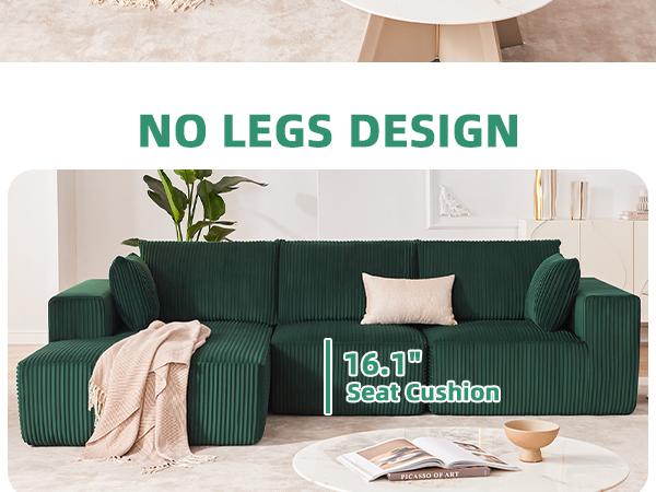 【2 Packages】108” Modular Sectional Sofa, Cloud Sectional Couch with Deep Seat, Modern Modular L-Shape Sofa Couch with Chaise,Upholstered Couches for Living Room Bedroom