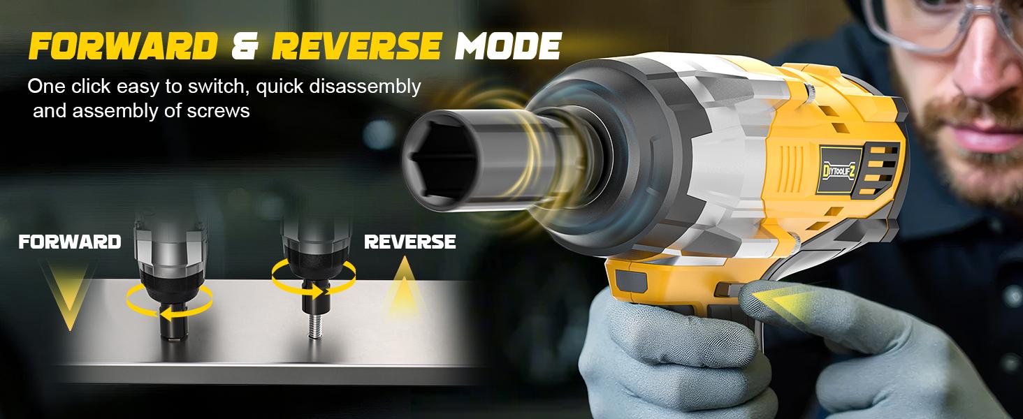 1700Ft-lbs (2300N.m) Cordless Impact Wrench 1/2" Compatible with Dewalt/Milwaukee Battery(No Battery!!),Brushless Impact Gun with 4 Modes & LED Light for CarTruck