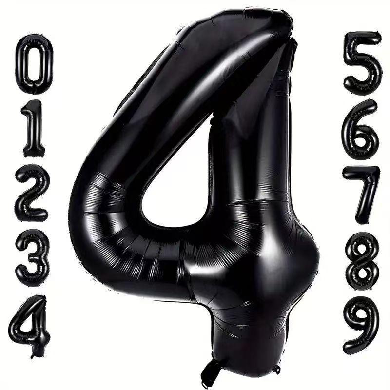 32-Inch Number Aluminum Foil Balloon, Customizable 0-9 Numbers, Perfect for Birthday Parties, Halloween, Christmas, Graduation, Mother's Day, Number Balloons, Party Balloons Decorations