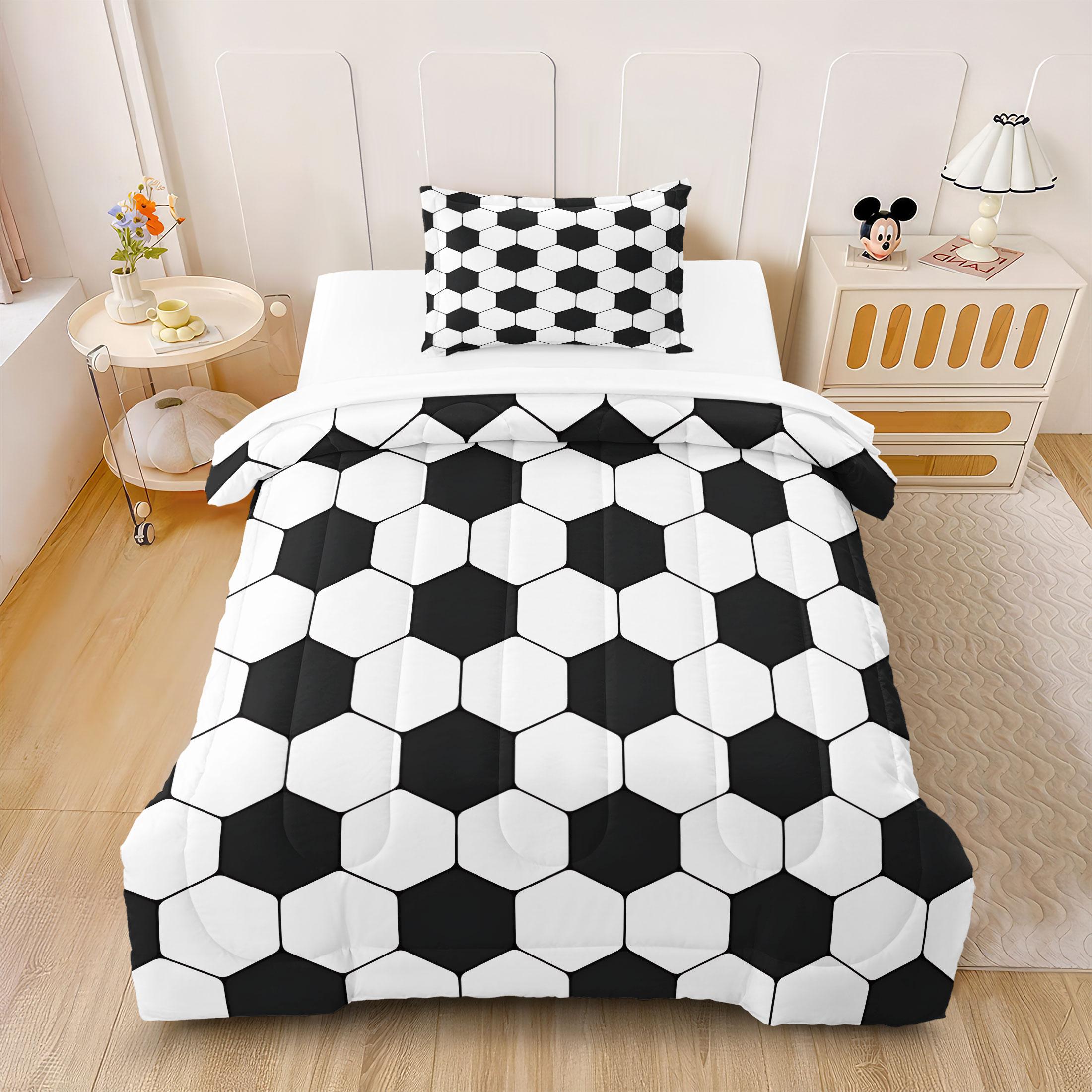 3 Pcs Geometric Checkerboard Print Comforter Set, Modern Minimalist Bedding Set, Soft Warm Lightweight with HD Digital Print, Fade Resistant & Breathable, Ideal for Bedroom Dorm Guest Room Decor, All Season Use