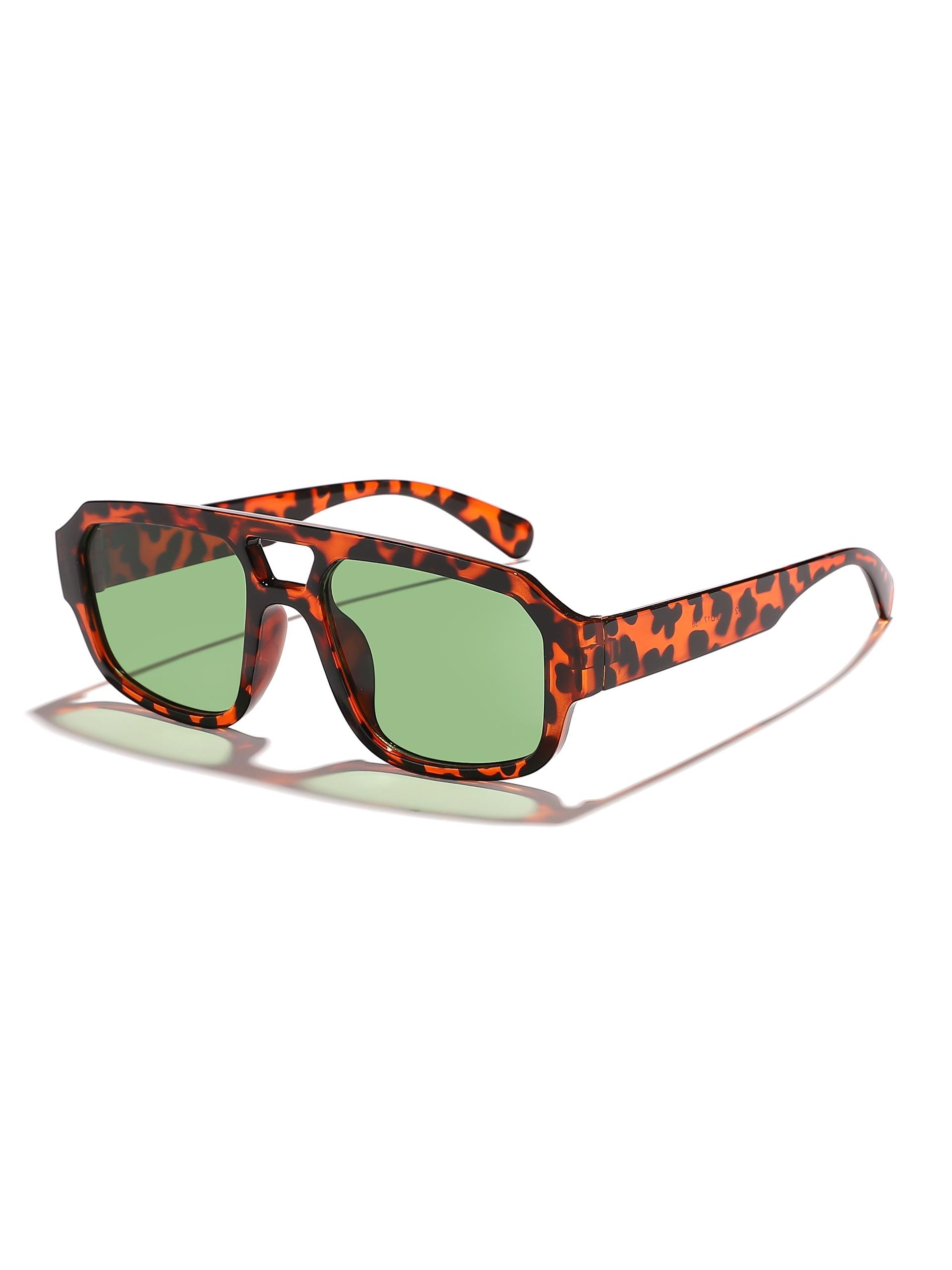 Unisex Large Frame Sunglasses, Casual All-Over Print Design, PC Material, Decorative Lens, Perfect for Daily Wear & Leisure