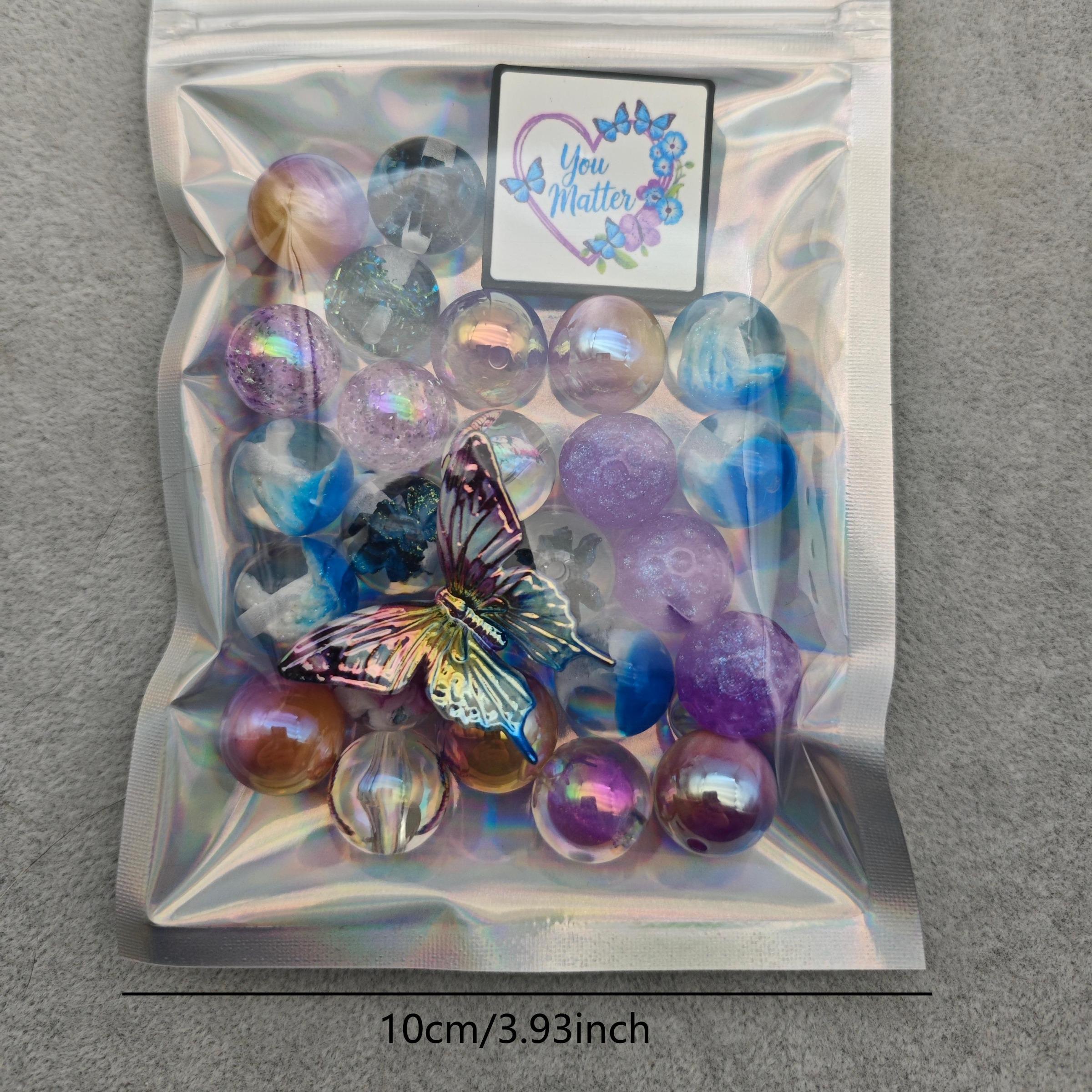 March Second Round Creative Acrylic Beads, DIY Mix Beads, Bead Assortment, DIY Beading, DIY Craft Embellishments, Used for Stringing Pens, Choking Hazard Warning, Ca Prop 65 Compliant, Non-Silver Color