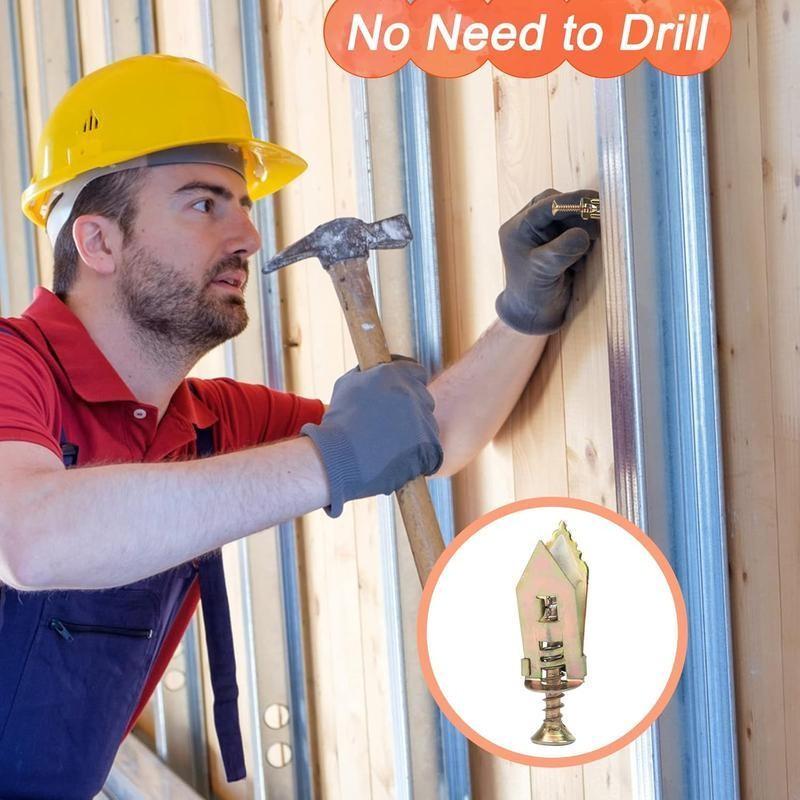 40pcs Self-Drilling Drywall Anchors and Screws Kit, 12x30mm, No Pre-Drilling Needed, Supports Up to 60 Lbs, Ideal for Home and Office