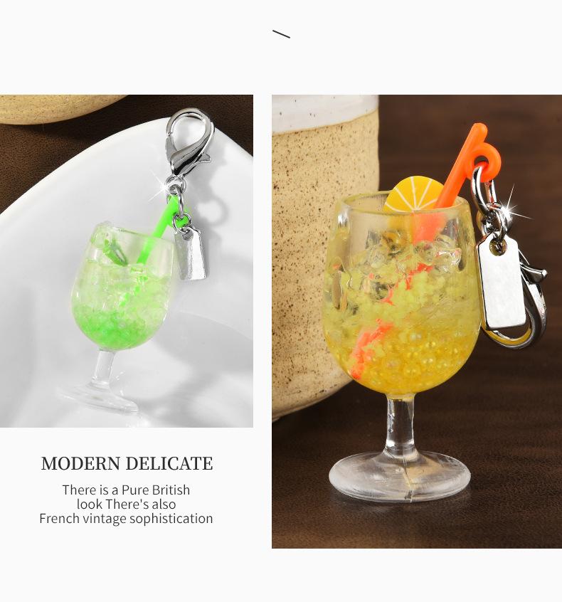 Resin Ice Cream Pendant, Jelly Wine Glass Charm Accessories, Hot Selling Cross-Border Goblet Pendant