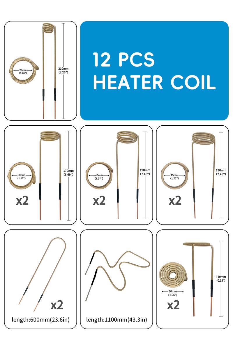 SOLARY Induction Heater 1200W 110V – Heavy-Duty Handheld Bolt Removal Tool with 12 Coils & Rubber Grip