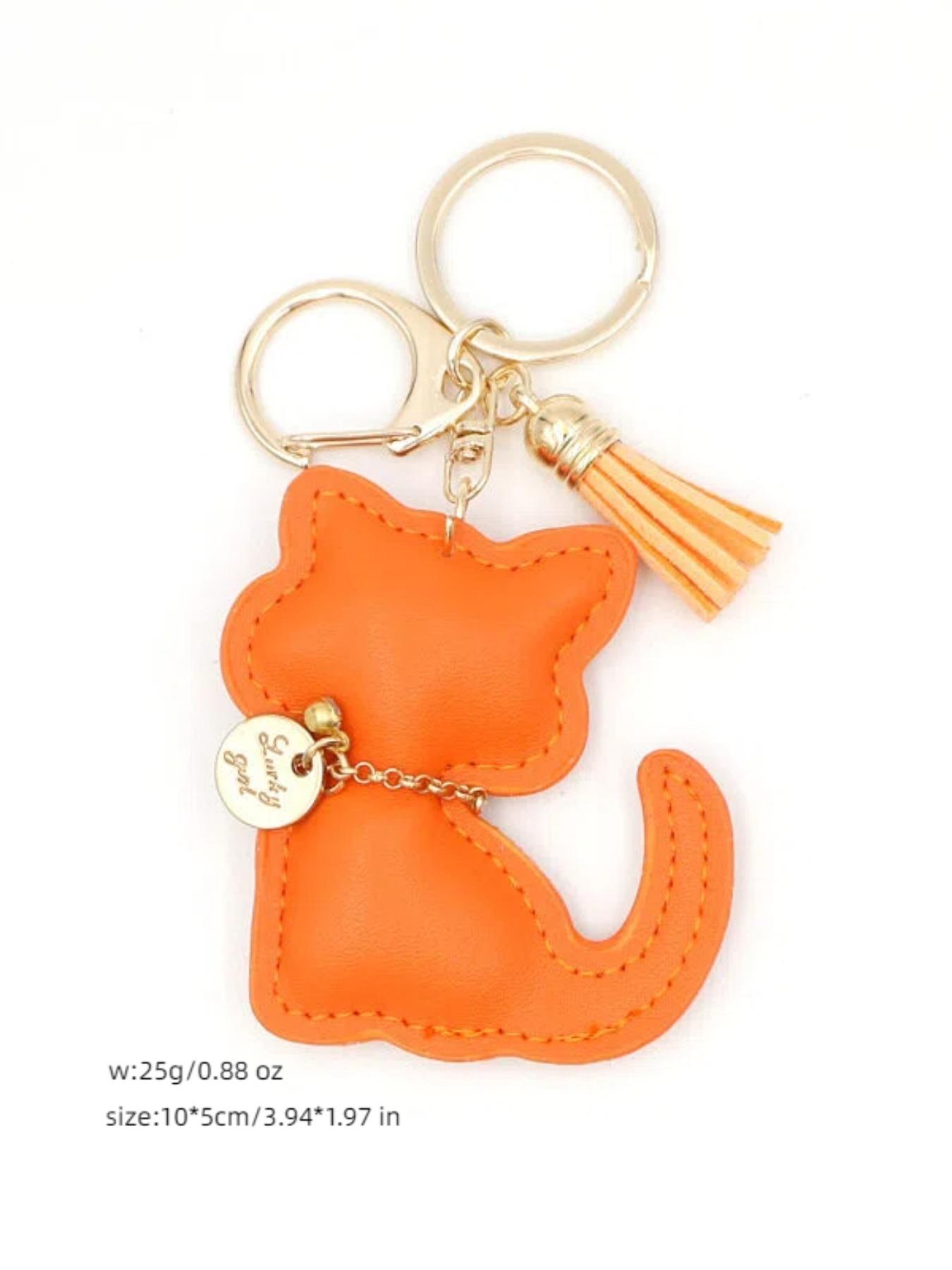 Elegant Cat Shaped Keychain PU Leather Bag Charm, Cute Kitten Decoration, Perfect Gift for Women and Girls, Birthday, Special Occasions