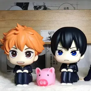 10cm Anime Haikyuu Figure Hinata Shoyo Tobio Kageyama 2pcs Set Action Figural Doll Toy Car Kawaii Decoration PVC Model Kids Gift
