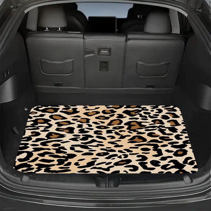1 piece leopard print pattern car trunk pad, anti-fouling, wear-resistant and easy to clean, multi-functional non-slip trunk pad, suitable for a variety of models, enhance fashion sense