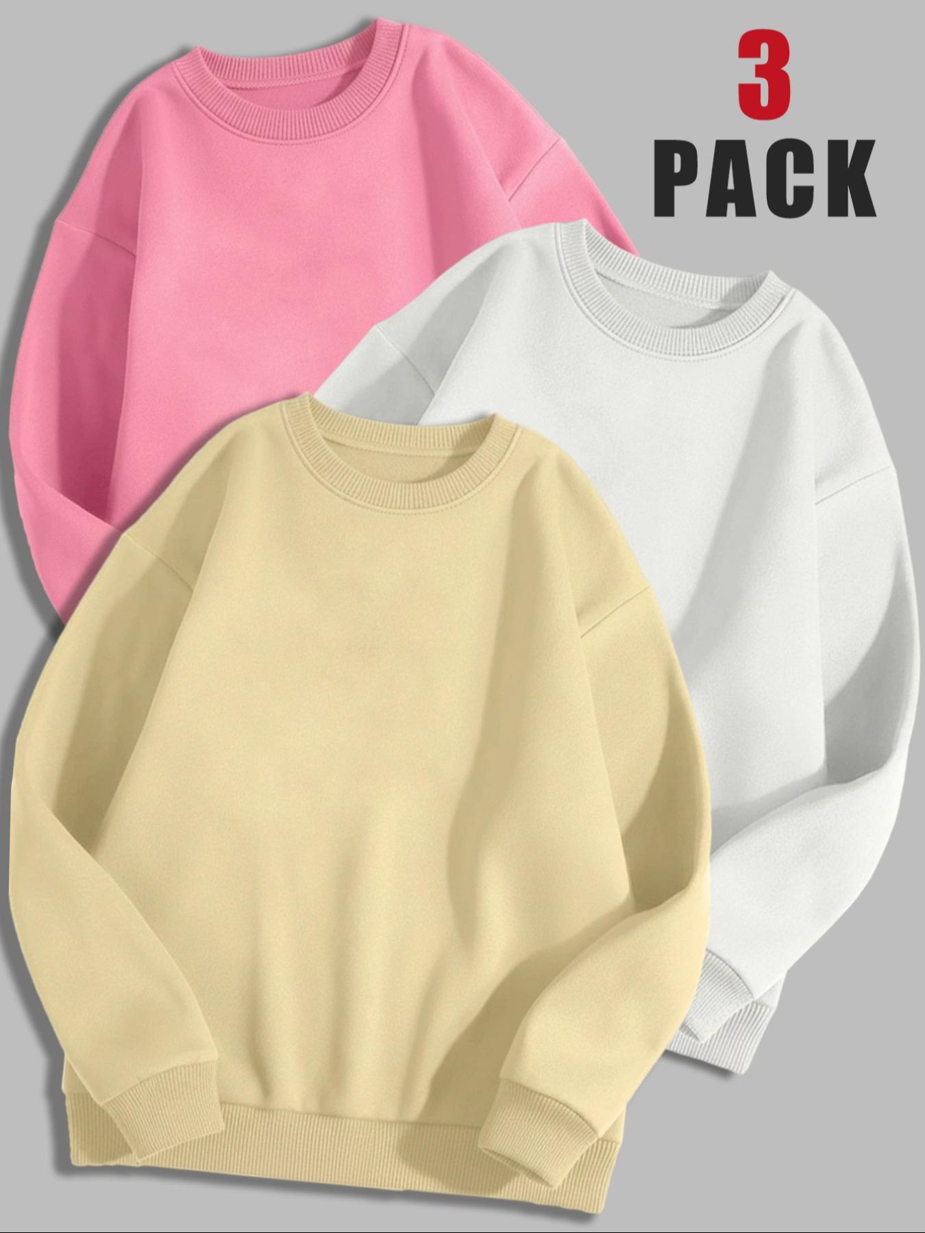 Women's Long Sleeve Pullover Sweater Set, Sweatshirts, Casual Fitted Round Neck Top, Fall & Winter Warm Clothing, Letter Pattern Design