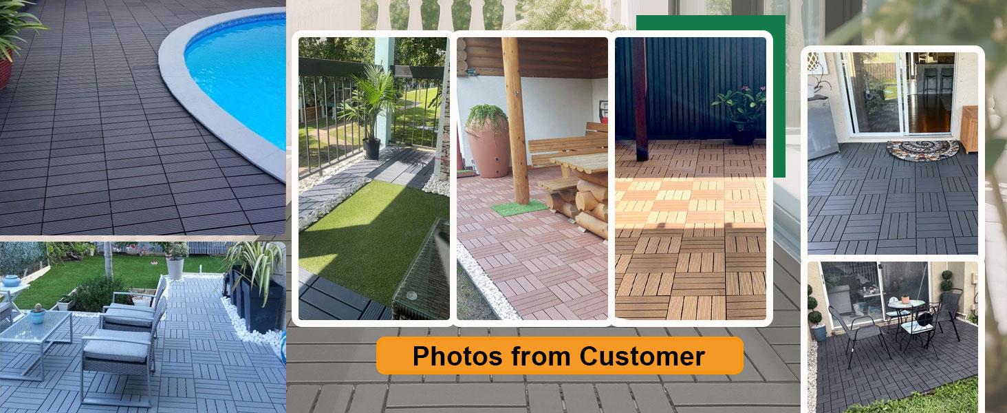 33Pcs +11Pcs Interlocking Deck Tiles Easy Quick Installation for Porch Poolside Outdoor Indoor Balcony Backyard Easy to Clean Supplier Warranty 44Pcs per Box