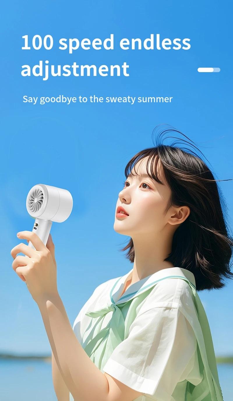 Mini High-Speed Handheld Fan, Portable Pocket Size, USB Rechargeable, Home Desktop Small Fan, Compact and Lightweight Design, Portable Cordless Fan