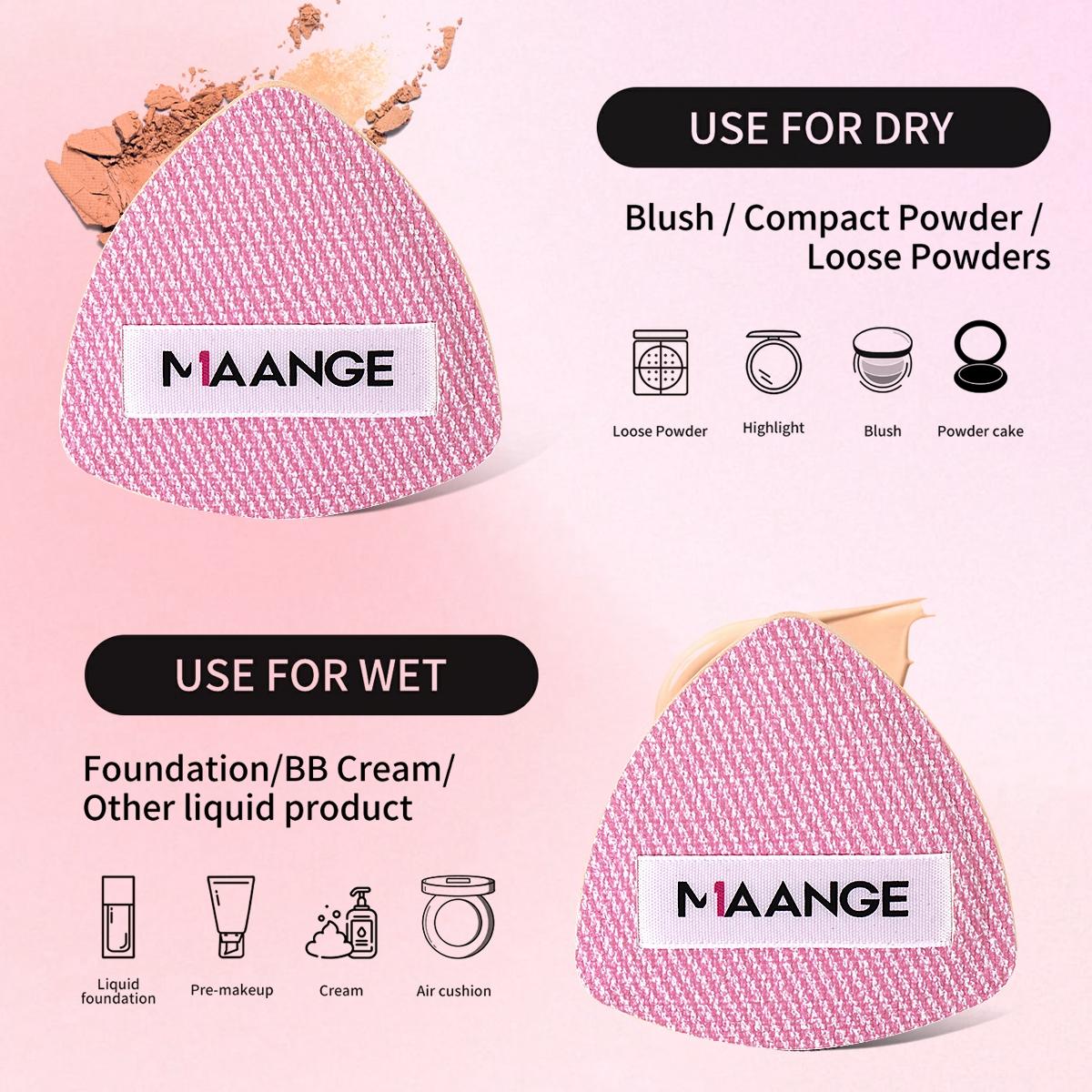 Maange Triangle Air Cushion Powder Puff with Storage Box, Makeup Sponge Applicator, Single Pack, Cosmetic Beauty Tool