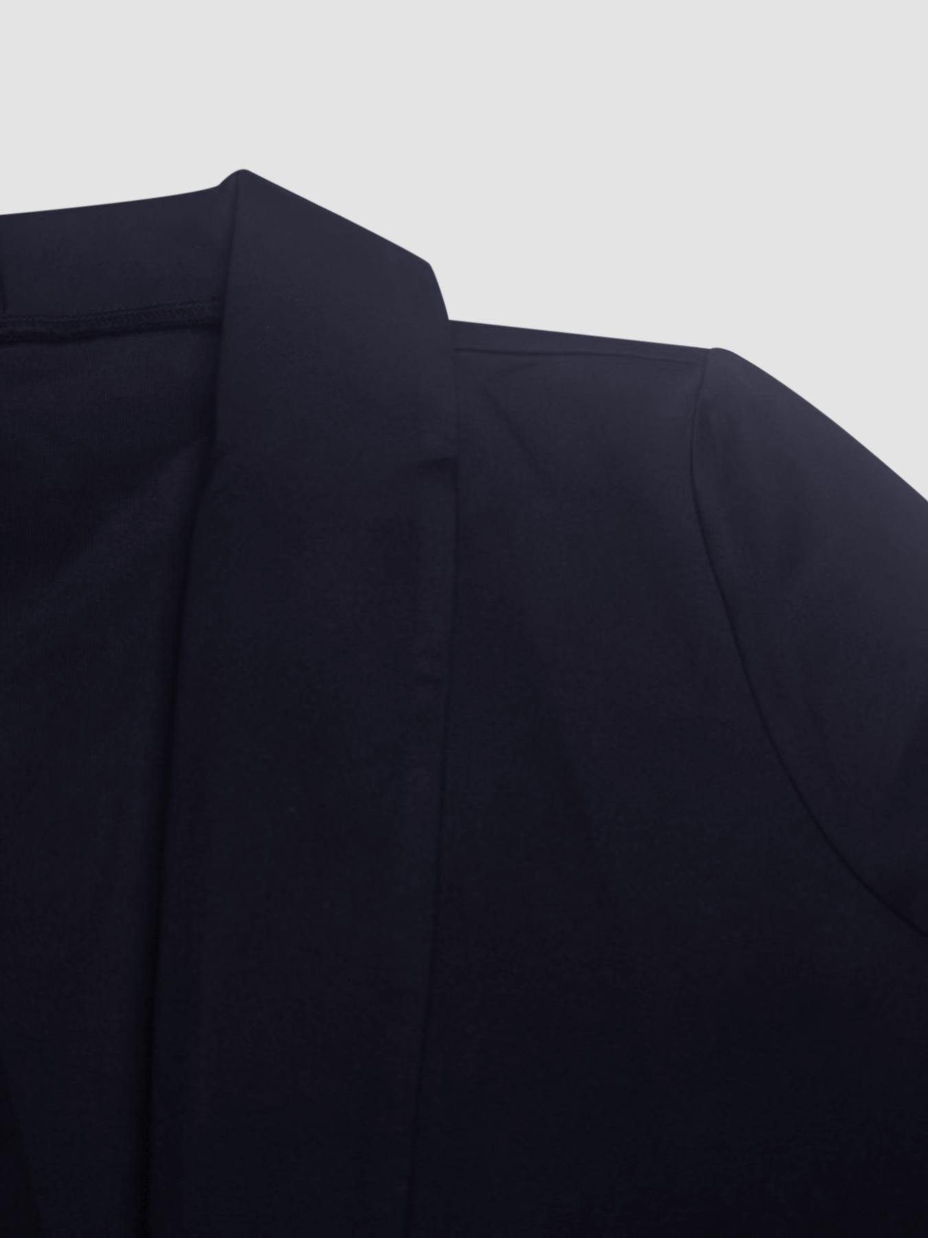 Women's Plain Long Sleeve Blazer Jacket, Elegant Water Drill Decoration, Stylish Business Casual Outerwear for Women