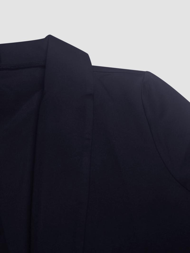 Women's Plain Long Sleeve Blazer Jacket, Elegant Water Drill Decoration, Stylish Business Casual Outerwear for Women