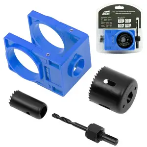 /8" - /4" Door Lock Installation Kit Door Hole Drilling Kit for Wooden Doors, Hole  Kit with Guide Template Jig (Blue)