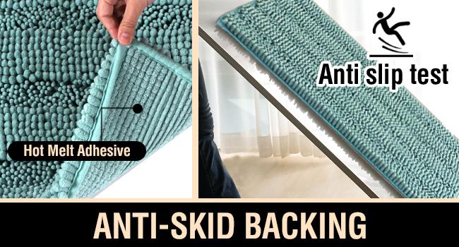 H.VERSAILTEX Bathroom Rugs Bath Rug Set 2 Piece Bathroom Contour Rug Toilet Mat Sets Non Slip Contour Bath Rug Ultra Thick Water Absorbent Striped Bath Mats Washable